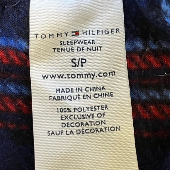 Tommy Hilfiger Sleepwear Plaid Fleece Pajama Pants Blue Red S Cozy Lounge - Picture 2 of 13